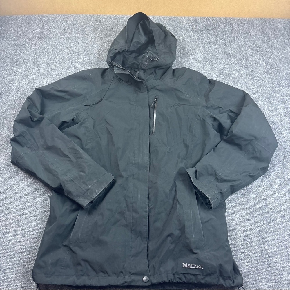 Marmot Black Hooded Waterproof Jacket
